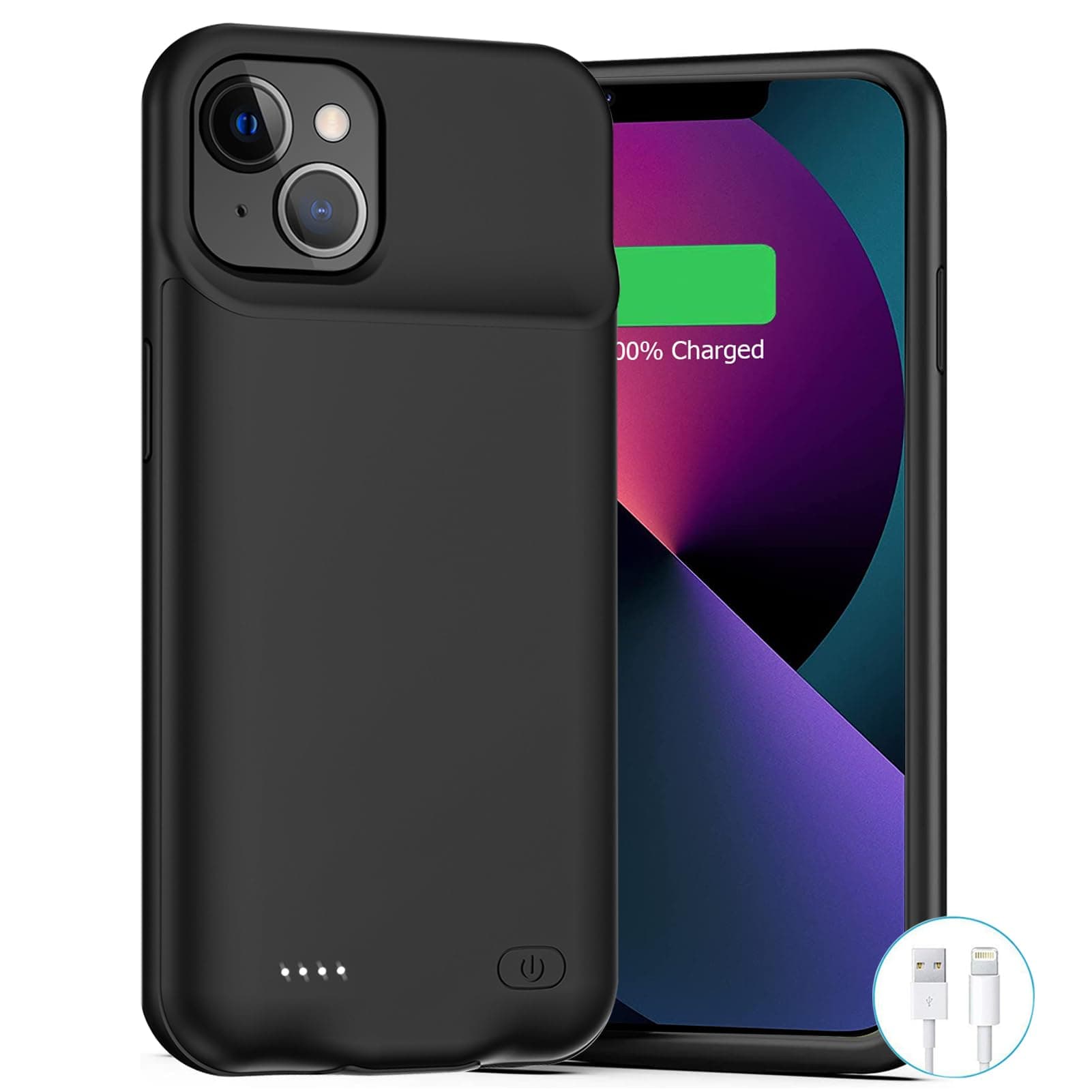 Battery Case for iPhone 12 Mini /13 Mini, Upgraded 6500mAh Rechargeable Portable Charging Case Compatible with iPhone 12 Mini /13 Mini (5.4 inch) Extended Battery Pack Protective Charger Case (Black)