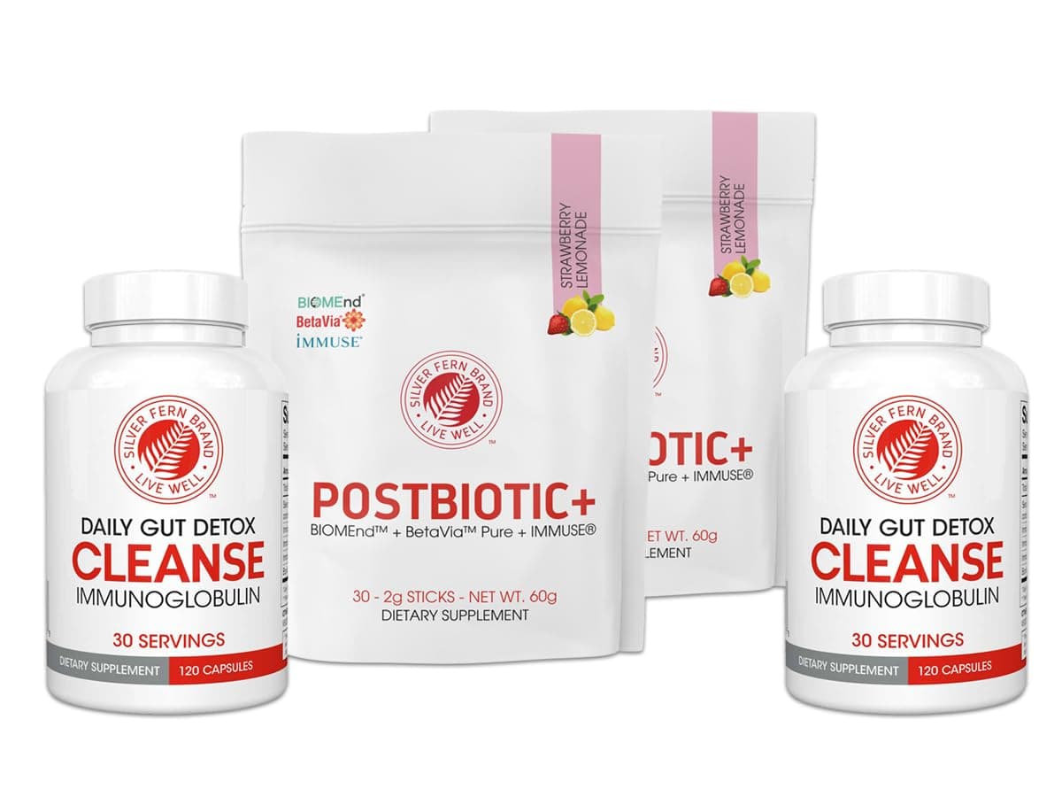 Silver Fern Brand Immune+ Protocol Kit – Postbiotic+ (2 Packages) & Cleanse (...