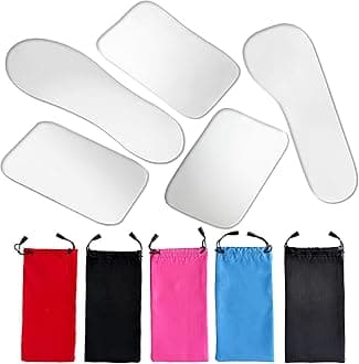 Set of 5 Dental Occlusal Photographic Mouth Mirror - Rhodium Intraoral Reflective Mirrors for Dentistry, Dental Plated Glass Reflector Oral Inspection Kit for Photography