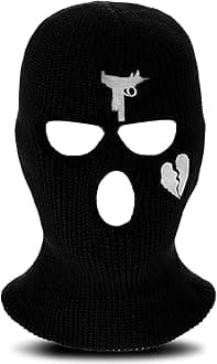 Zhanmai3-Hole Ski Mask Knitted Full Mask Windproof Balaclava Mask Winter Full Face Cover Cycling Mask Neck Warmer for Men Women