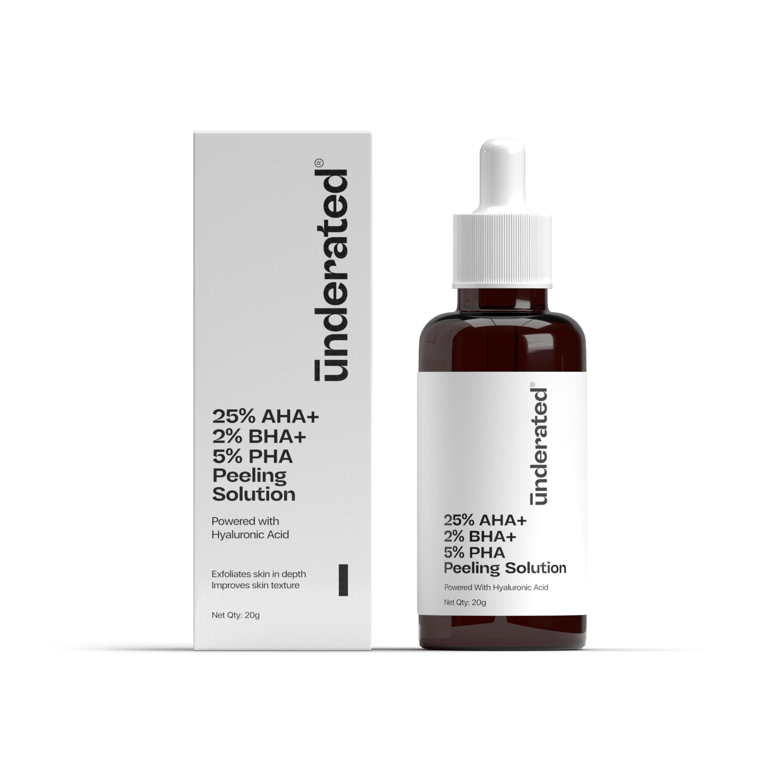 Exfoliating Peeling Solution with 25% AHA, 2% BHA, 5% PHA | Gently Resurfaces & Smoothens Skin Texture | Face Serum for Glowing Skin | 20ml