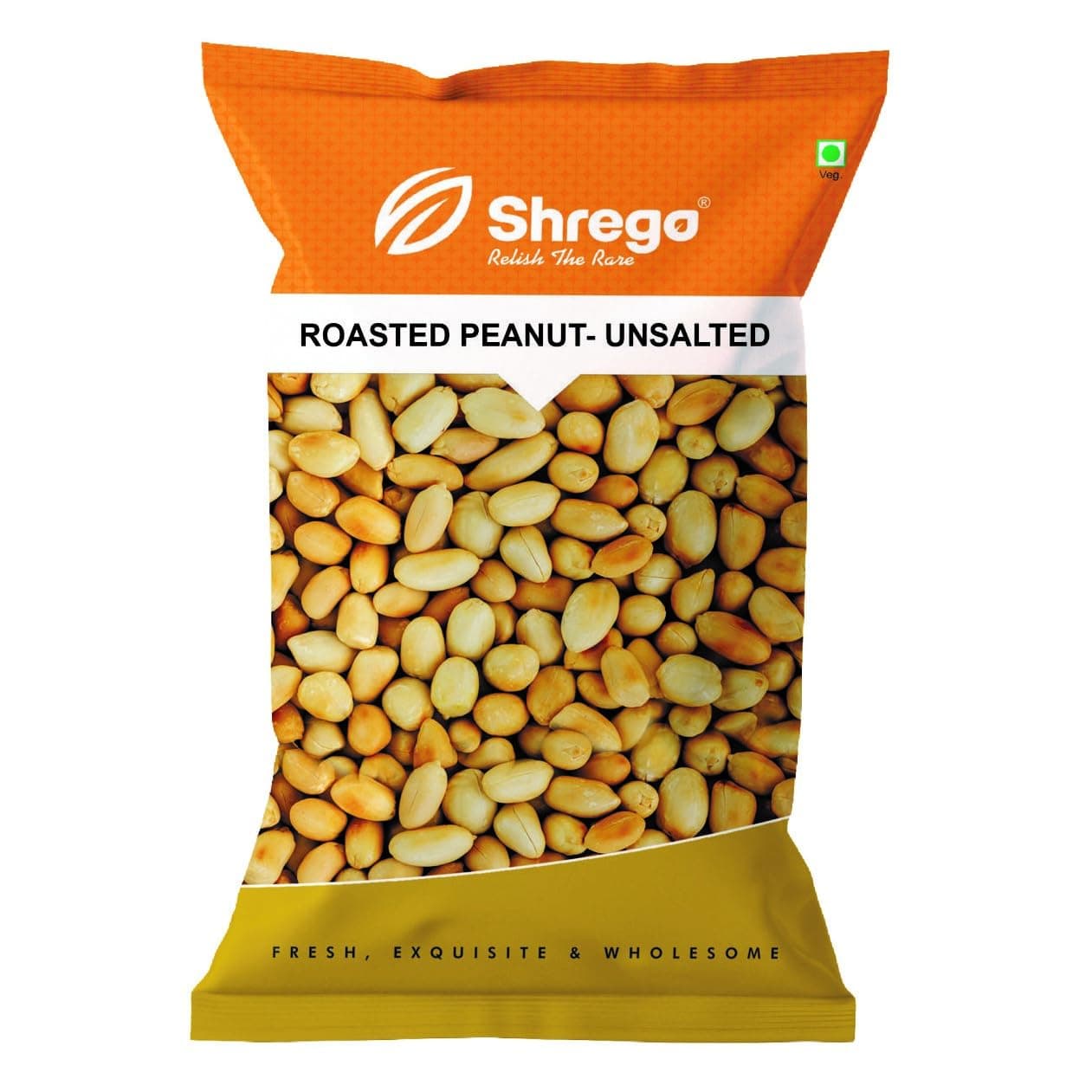SHREGO Roasted Unsalted Peanuts, Vacuum Packed 1Kg [HoReCa Value Pack | Grade A Peanuts | Roasted NOT Fried | Rich in Protein & Fibre | Groundnut | Healthy Snack | Singdana | Skin Removed | Fresh | No Artificial Flavour ] (UNSALTED, 1 KG)