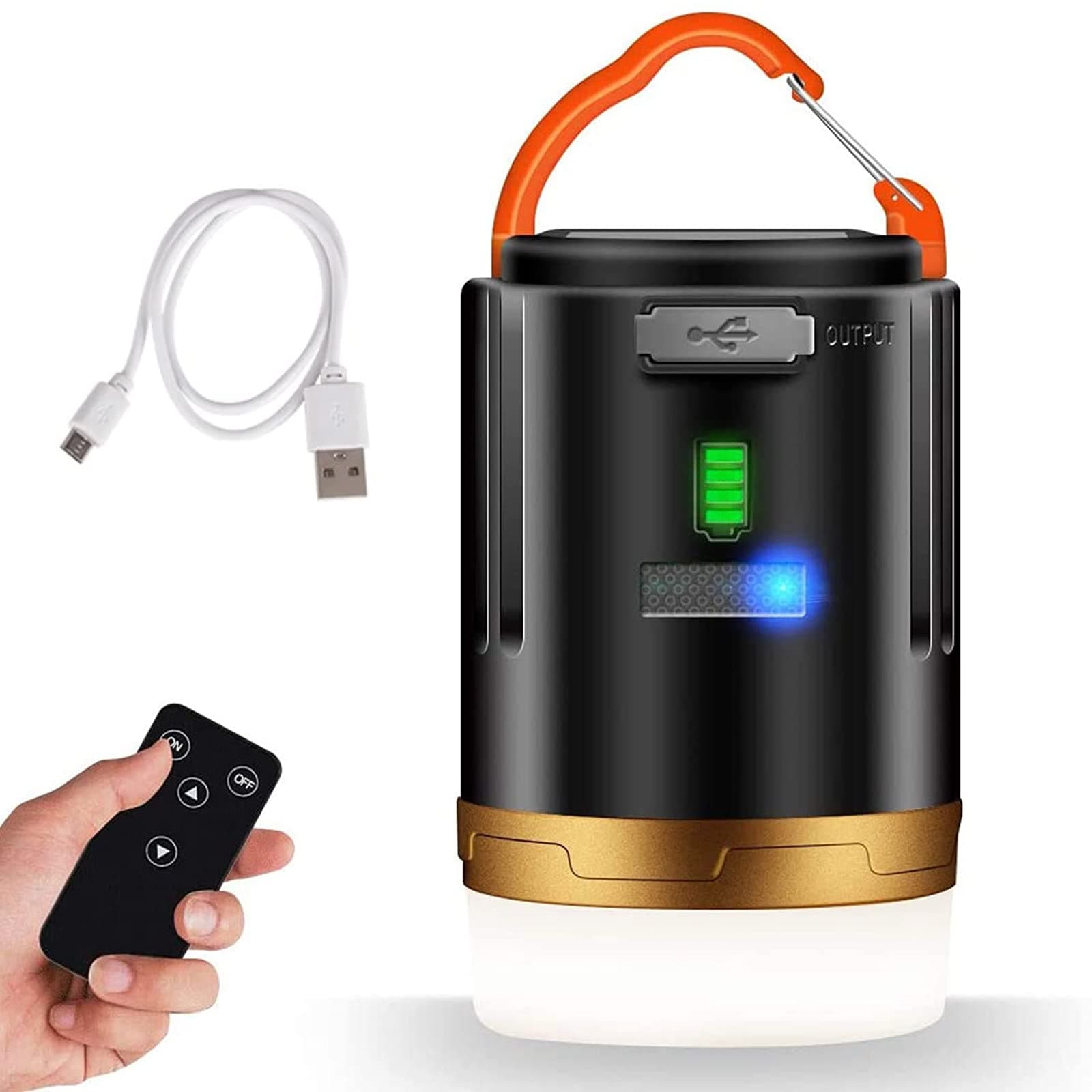 4800mAh Portable LED Camping Lantern Rechargeable Light Flashlight with Power Bank, Outdoor IPX6 Waterproof Remote Control Tent Light, for Emergency, Hurricane, Storm, Power Outage