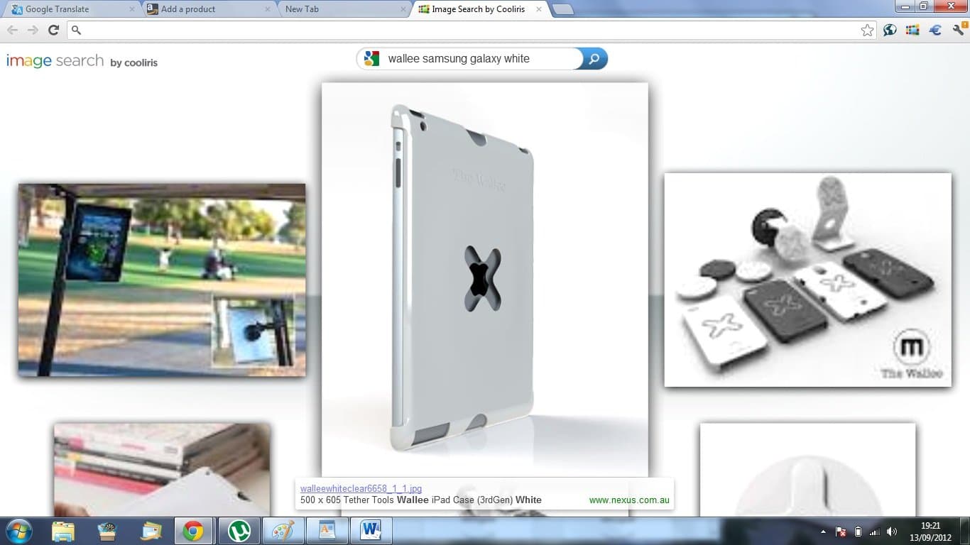 Wallee Mountable Protective Case for the Galaxy Tab 10.1, White