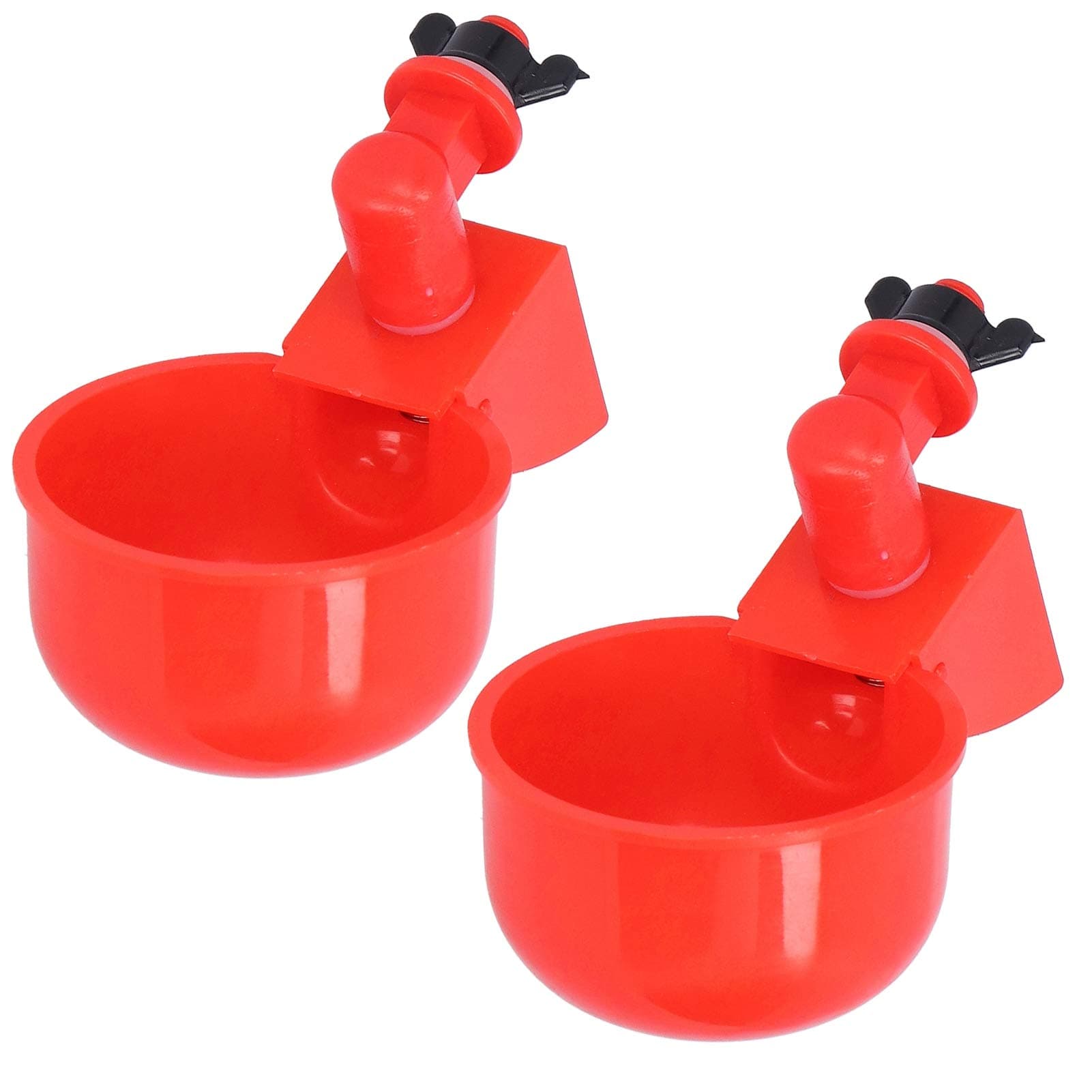 2Pcs Chicken Water Cup Plastic Leakproof Automatic Waterer Watering Feeder Bowl Drinker Dispenser Feeding Equipment For Poultry Pigeon Bird Ducks Geese Turkeys