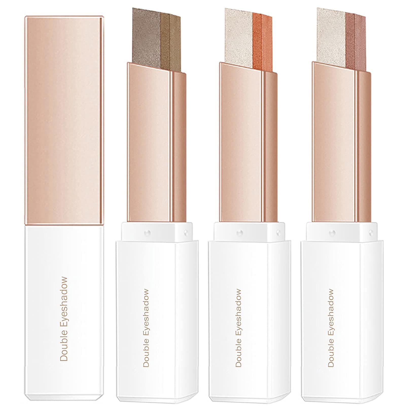 6 Colors Gradient Eyeshadow Stick Set, Shimmer Double Colour Eye Shadow Makeup Pen Rotation Eyeshadow Stick Glitter Radiant Eyeshadow Stick Waterproof and Durable for Women Eye Makeup (Set B)