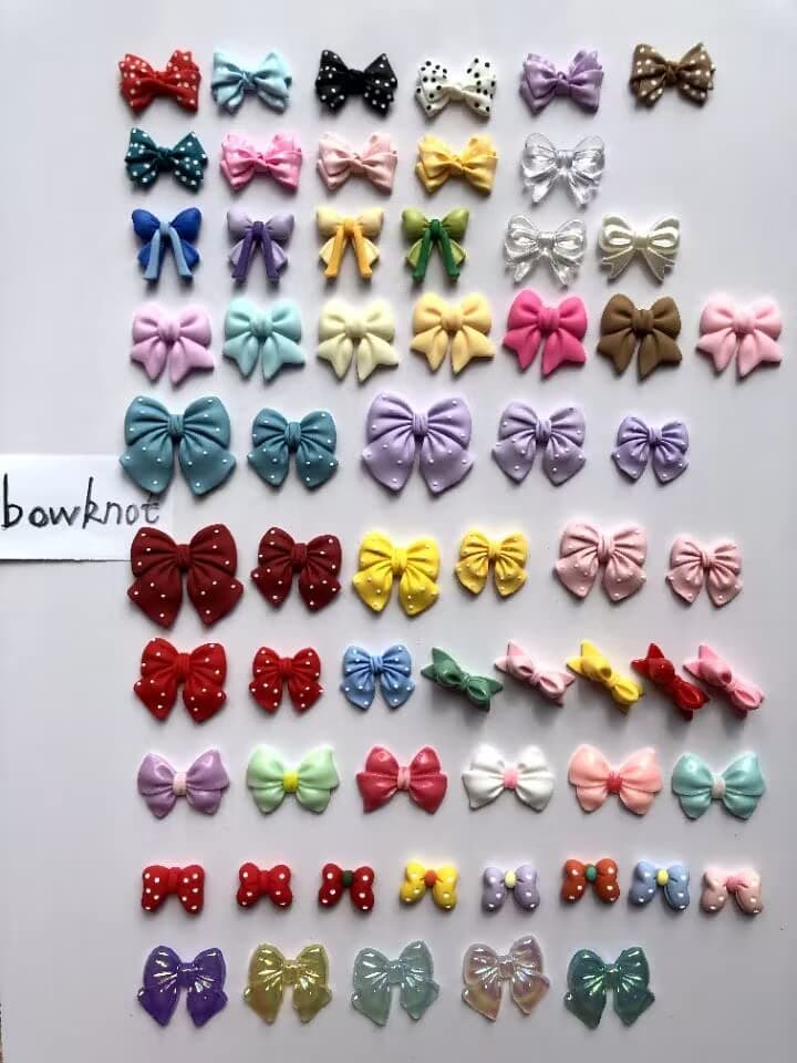 Zeephee DIY Resin Charms Flatback Bowknot 50pcs Random Bulk