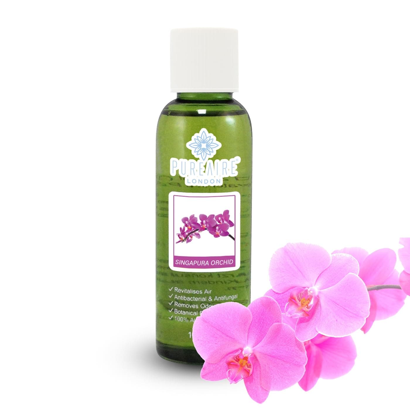 PureAire Essential Oil Blend Singapura Orchid 100ml Essential Oils for Diffusers for Home Aroma Essence for Diffusers Air Purifiers Aromatherapy Relaxation Botanical Extracts Water Soluble Fragrance