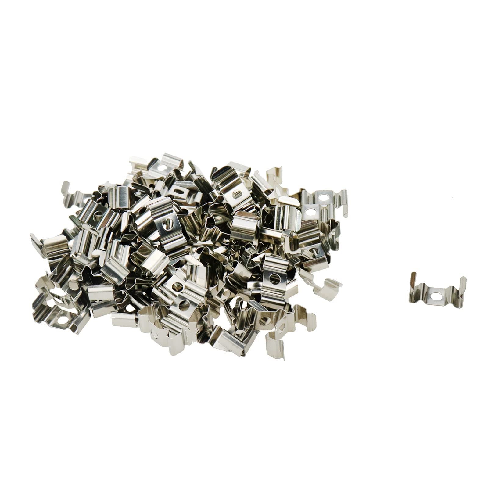 U-Shape LED Channel Mounting Clip Mirror Mounting Clips Led Strip Light Clips Fluorescent Lamp Fixed Installation Accessories for 18mm Wide Strips-100 pcs