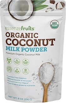Pure Organic Coconut Milk Powder - Premium Maltodextrin Free, No Sugar Added, Dairy Free, USDA Organic, Vegan, Keto & Paleo Friendly, No Additives, Pre Biotic Fibers, 27 Servings - 8 Oz