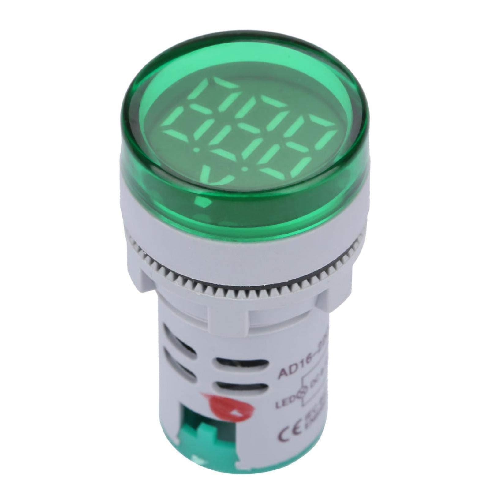 Digital Mini LED Display Voltmeter, DC 6-100V LED Voltmeter Light Digital Display DC Voltage Meter Indicator Round Lamp Tester (Green)