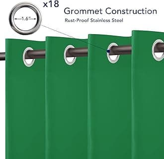 PureFit Outdoor Curtains for Patio Waterproof Weatherproof, UV Resistant Outside Curtains for Gazebo, Front Porch, Pergola, Sun Blocking Privacy Curtain, 150W x 84L inch, 1 Panel, Green