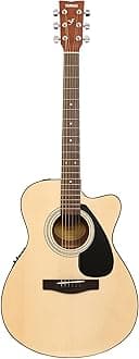 Yamaha FSX80C Semi-Acoustic Cutaway Guitar – Natural Finish, 6 Strings, Full-Size, Built-in Pickup, Rich Tone, Comfortable Playability, Ideal for Beginners & Performers
