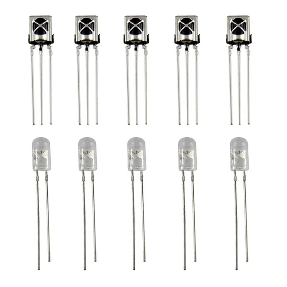 Infrared Diode LED IR Emitter and Receiver for Arduino, Raspberry Pi, DIY Smart Phone TV Control （5 Pairs）