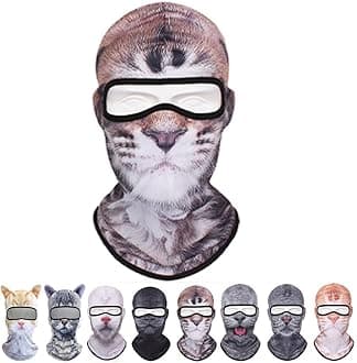 3D Cat Ski Balaclava Sheisty Face Mask with Ears,Cute Full Face Hood Mask Animal Ski Mask for Riding Sports Outdoor