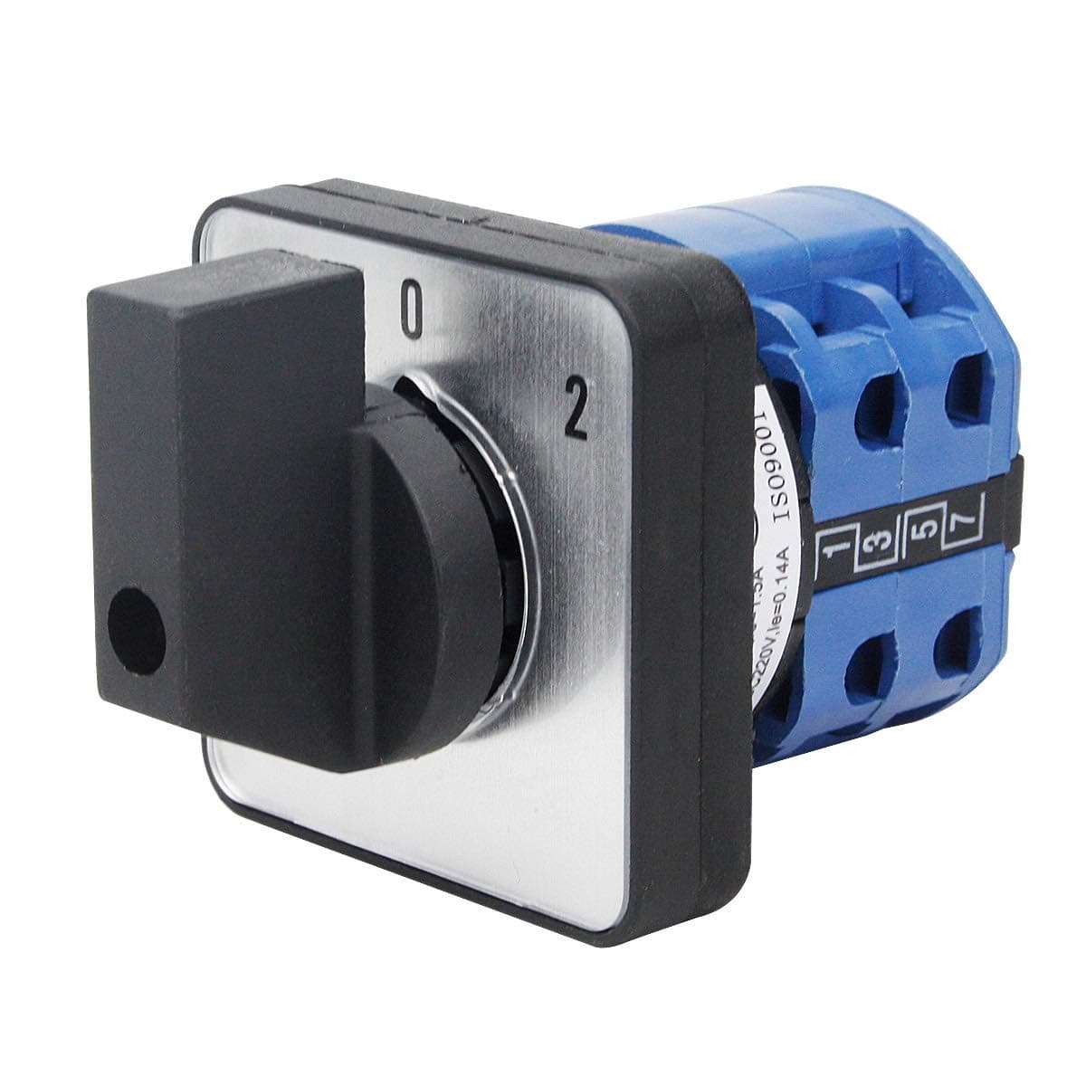 Changeover Switch 3 Position RChangeover Switch 3 Position Rotary Selector Cam Switch Panel Mount 8 Terminals Latching Ui 550V Ith 20A Blue