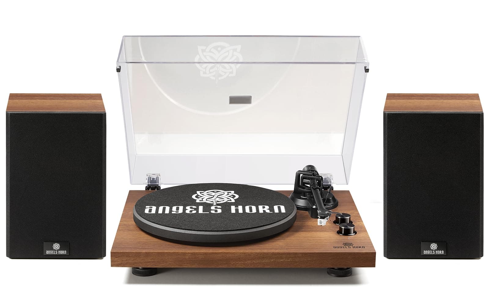 Turntable with Speakers, Hi-Fi System Bluetooth Vinyl Record Player with Stereo Bookshelf Speakers, Built-in Phono Preamp, Belt-Drive 2-Speed, Adjustable Counterweight, AT-3600L Cartridge