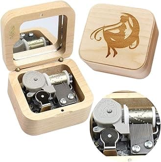 Sinzyo Sailor Moon Music Box - Vintage Wood Carved Wind Up Musical Gift for Christmas, Birthday, Valentine's Day