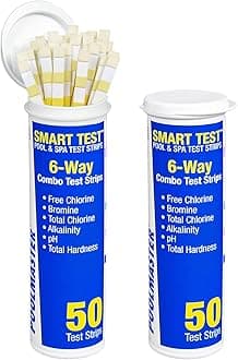 Smart Test 6-Way Swimming Pool and Spa Water Chemistry Test Strips, Made in The USA, 2 Pack,Blue
