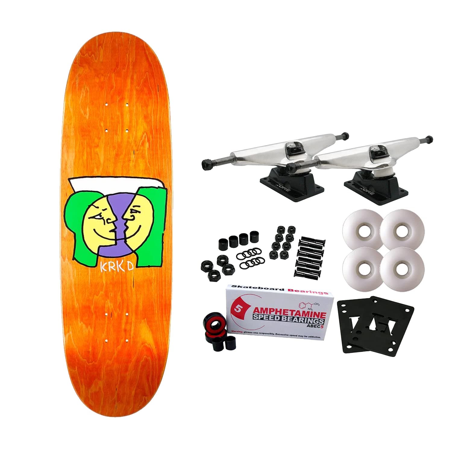 Krooked Skateboard Complete Alternate Moonsmile 9.1" Assorted