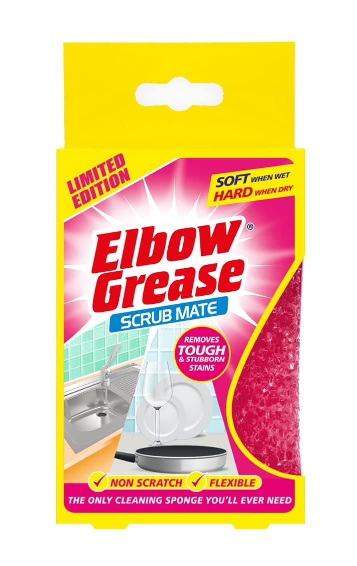 Elbow Grease Pink Scrub Mate Kitchen Bathroom Soft & Hard Non Scratch Cleaning Sponge, One Size