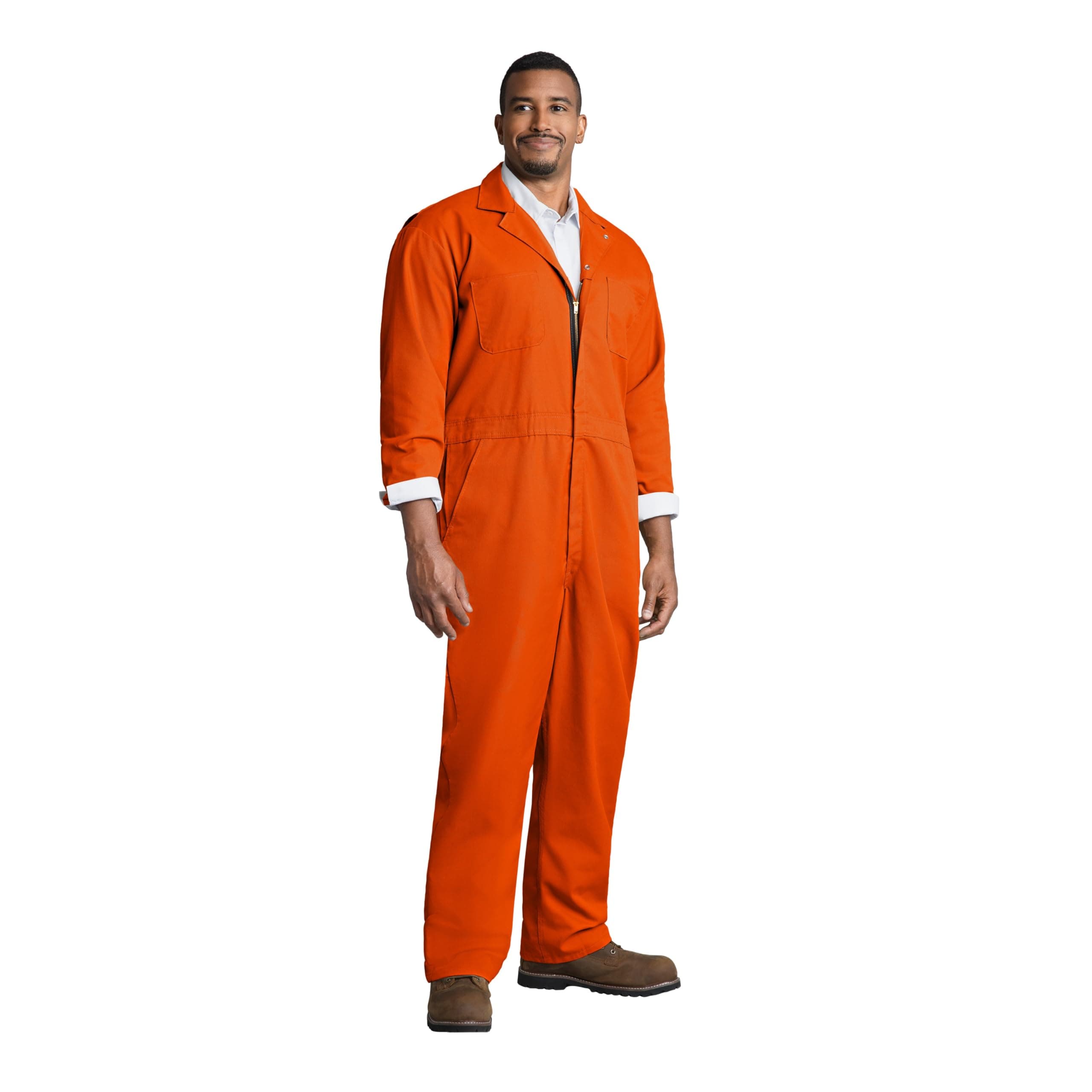 Red Kap Twill Action Back Coverall with Chest Pockets - Mechanic Coveralls with Oversized Fit, Concealed Zippers