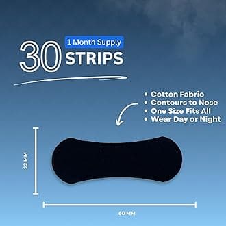 Actually Modern Inhale Nasal Strips for Sleeping - Nose Tapes for Breathing - Anti Snoring Solution & Nasal Congestion Relief Nasal Tape - Universal Fit, Extra Strength for Sensitive Skin (Black)