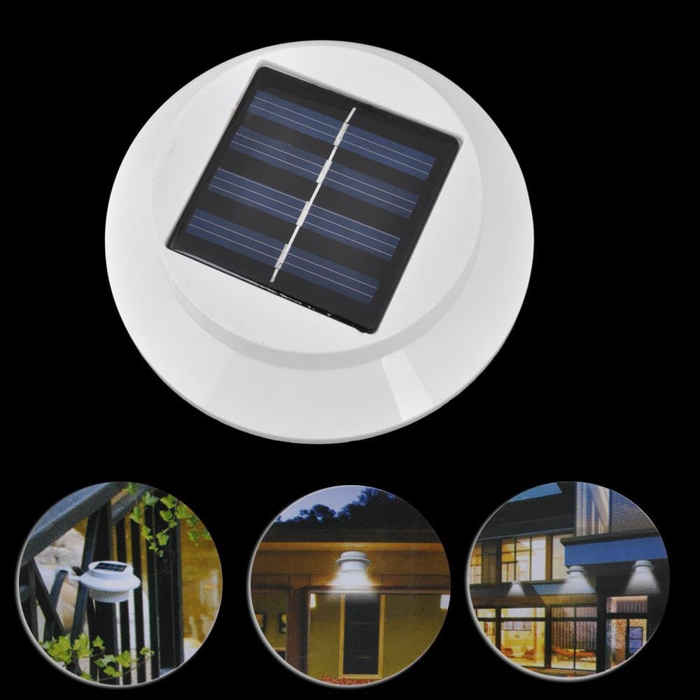 LED Garden Light White Sun Power Smart LED Solar Gutter Night Utility Security Light for Indoor Outdoor Permanent or Portable for Any House, Fence, Garden, Garage, Shed, Walkways, Stairs - Anywhere Safety Lite