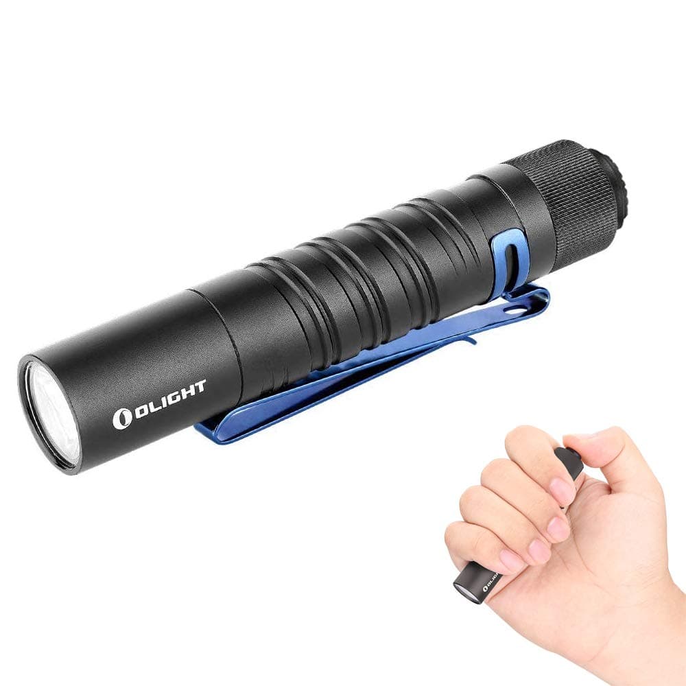 Olight I5T EOS 300 Lumens Slim EDC Flashlight Cool White LED,60 Meters Throw Tail Switch Flashlight,Powered by AA Battery,with SKYBEN Battery Box(Black)