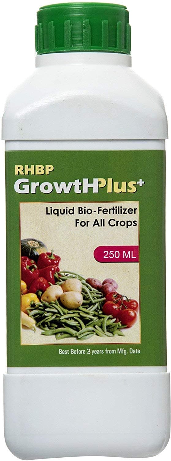 RHBP [RINUJA HI-TECH BIO-POWER] Growth Plus Liquid Bio-Fertilizer for All Crops 250 ml, Perfect to Use On Indoor/Outdoor Plants - Organic Certified by KSOCA
