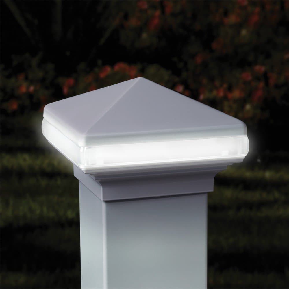 Aluminum LED Light Band Post Cap 12V - White (4") (Deckorators 141644)