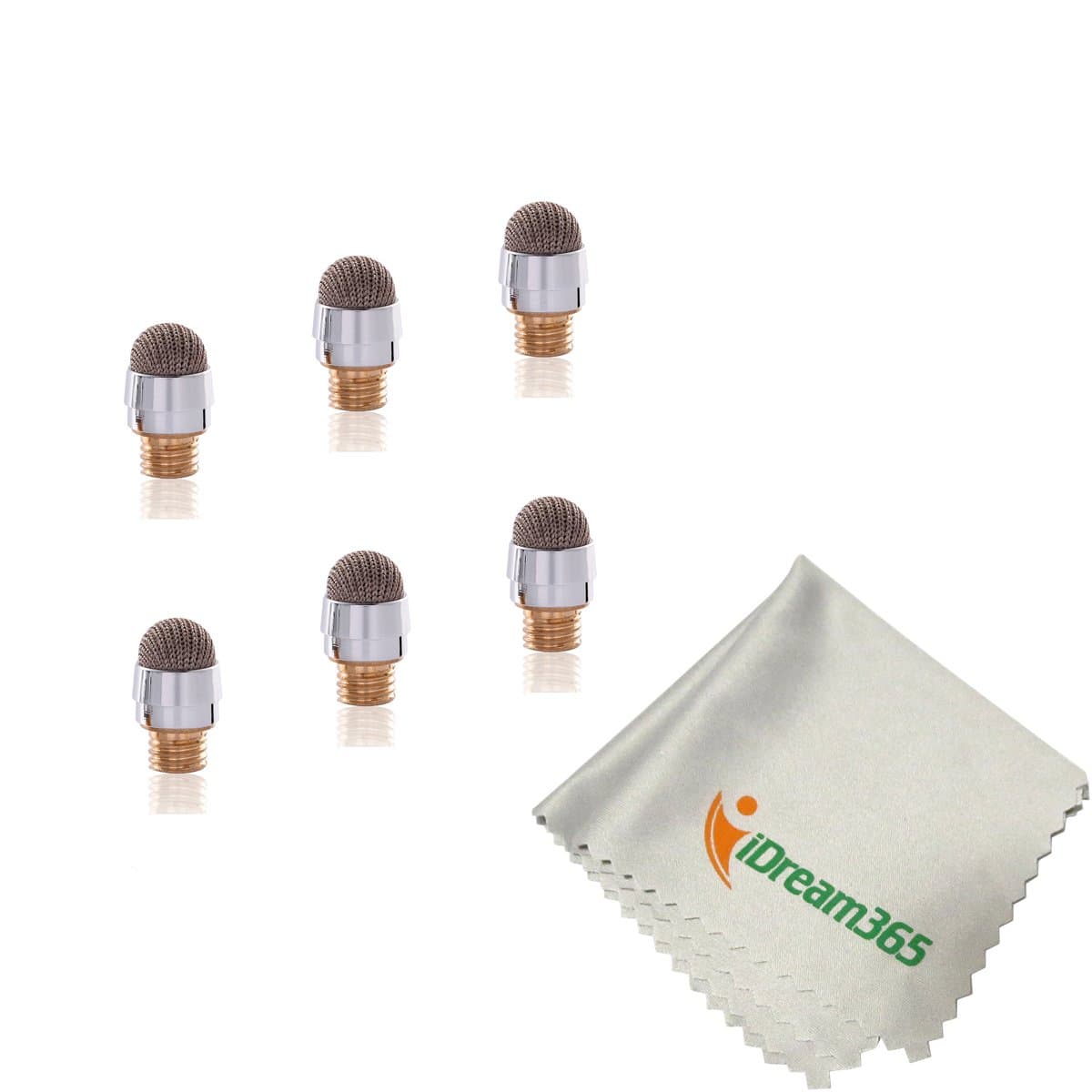 Pack of 6 Small End Replacement Fiber Tips for TouchFine Series 3-in-1,4-in-1 Stylus Pens Only+Microfiber Cloth