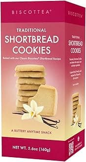 BISCOTTEA All-Natural Traditional Shortbread Cookies – Gourmet Buttery Biscuits Infused with Real Flavors (8 Cookies)