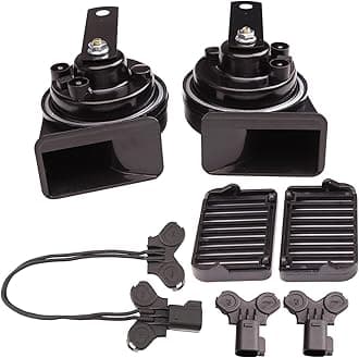 Car Horn Loud Compatible with GM/Chrysler/Ford, 12V Waterproof Snail Horns 125db High/Low Tune (Horn with Plug for Ford)