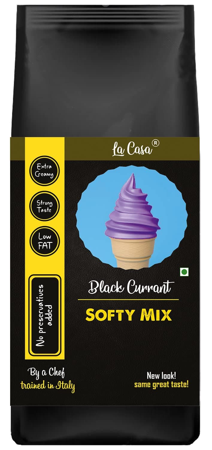 Soft Serve or Softy Premix - Black Currant | Extra Creamy & Strong Flavor | Simply add Milk to prepare Soft Serves | 250g |