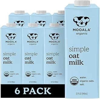 Organic Simple Oat Milk, 32oz - 3 Ingredient, Shelf Stable, No Gums, No Oils, No Fillers, Non-GMO, No Additives, Dairy Free Plant Based Milk, 6 pack