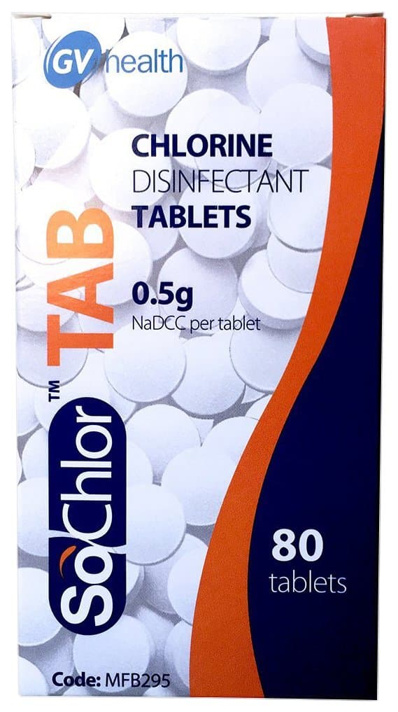 0.5 g SoChlor Tab Foil Chlorine Disinfection Tablets - Pack of 80