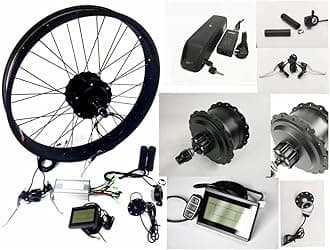 NBpower 20"/24"/26" 48V 750W Electric Bike Fat Tire Conversion Kit, 750W Fat Brushless Geared Hub Motor, Fat Snow Bike Kit with 48V 13Ah hailong Lithium Battery and LCD Display.