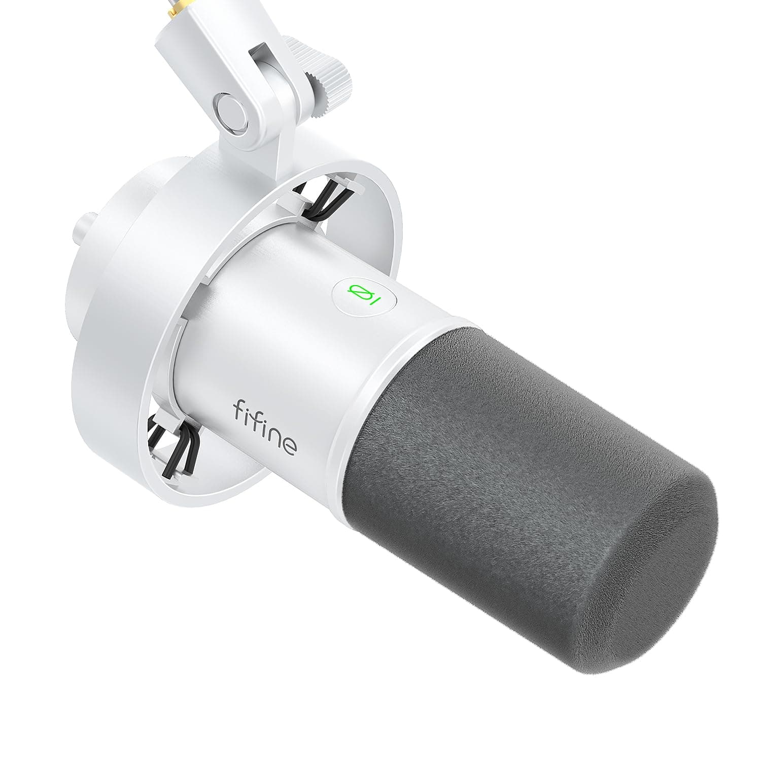 FIFINEXLR/USB Dynamic Microphone for Podcast, Vocal Recording Mic for PC with Mute Button, Headphones Jack, Gain Knob, Studio Mic for Streaming, Voice Over, Music Singing-K688 White