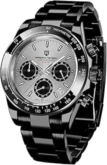 Pagani Design Daytona Homage Men's Quartz Watches Japan Movement Ceramic Bezel Stainless Steel Band Screw-in Crown Waterproof Sport Chronograph Watch