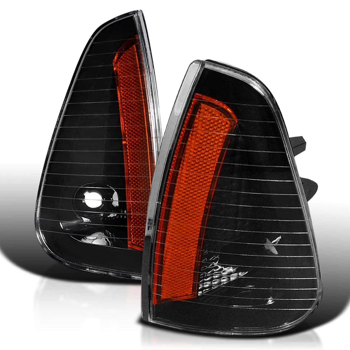 SPEC-D TUNINGBlack Housing Clear Lens Corner Lights Compatible with 2006-2010 Dodge Charger L+R Pair Assembly