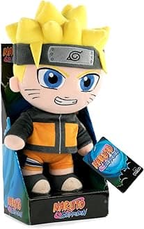 BARRADO Cuddly Toy with Naruto Figures 30 cm - Naruto, Kakashi, Sasuke, Kurama, Naruto Six Path - Collector's Edition - Super Soft Quality (Naruto with Display)
