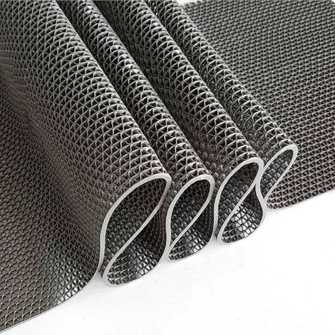 5 MM S-Shaped Non-Slip Rubber Mat, Grey 2x4