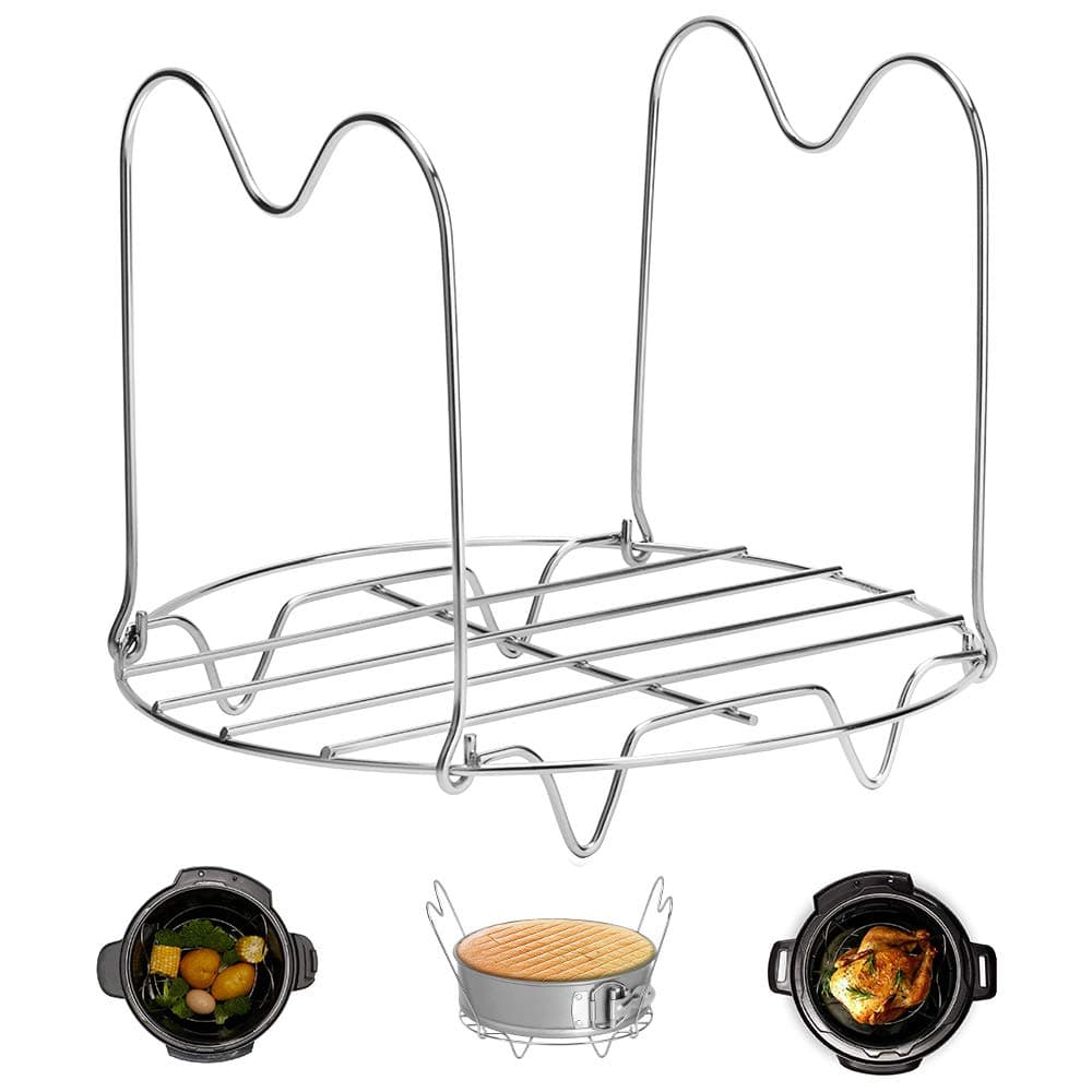 Createy Steamer Rack Trivet with Handles Compatible with Instant Pot Accessories 2.8l 2.8l, Pressure Cooker Trivet Wire Steam Rack, Great for Lifting out Whatever Delicious Meats & Veggies You Cook