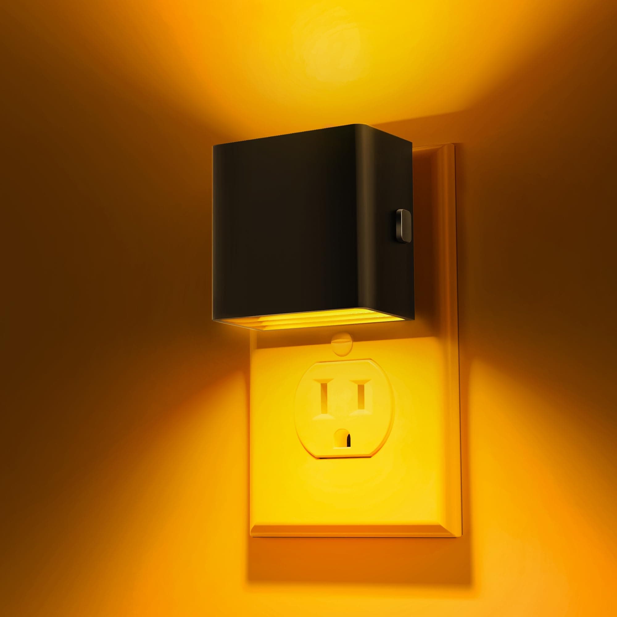 L LOHAS LED Night Light,Night Lights Plug into Wall,[2-Pack] Dimmable Night Light with Light Sensor,1800K Amber Light,Modern Nightlight for Bathroom Hallway Kitchen