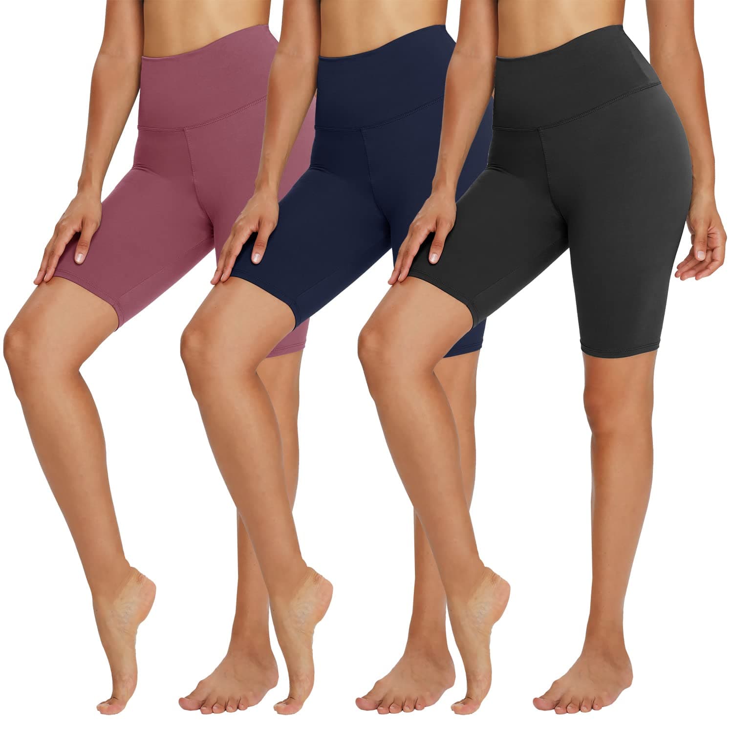TNNZEET 3 Pack Biker Shorts Women - 5’’/ 8’’ High Waisted Tummy Control Spand...