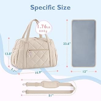 mommore Diaper Bag Tote Large Expandable Baby Travel Tote for 2 Kids Twins, Quilted Hospital Bag for Mom, Weekender