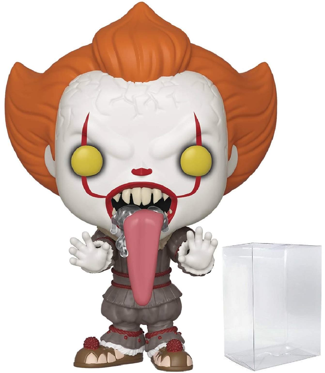 POP Stephen King's It Chapter 2 - Funhouse Pennywise with Dog Tongue Funko Vinyl Figure (Bundled with Compatible Box Protector Case), Multicolor, 3.75 inches