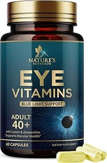 Eye Vitamins Supplements - 3x Strength Eye Health Vitamin with Lutein and Zeaxanthin - Vision Macular Health & Dry Eyes Support With Zinc, Vitamins C E & Minerals, Bottled in USA - 60 Capsules