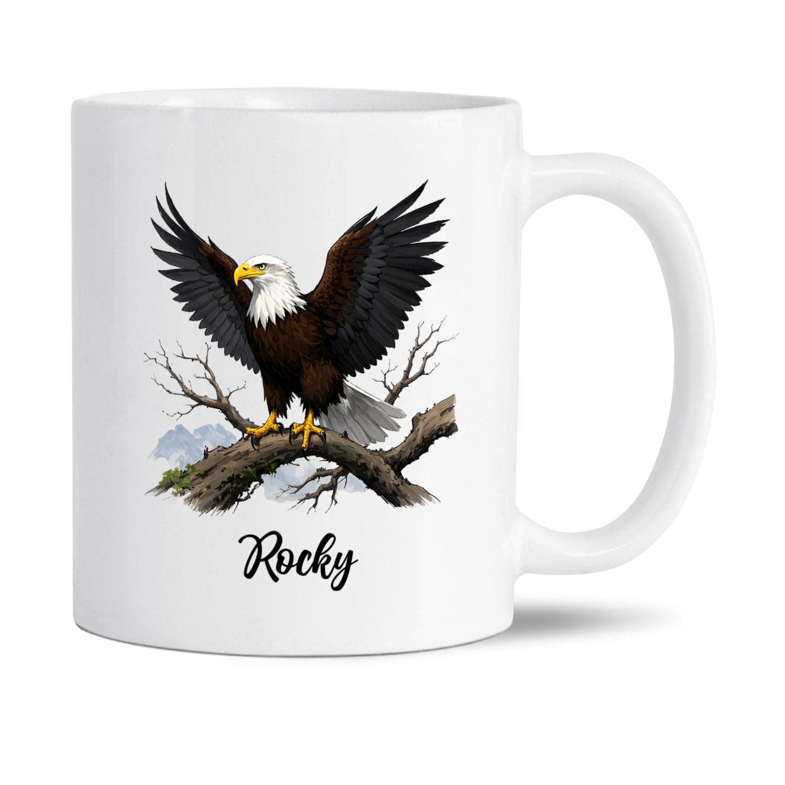 Personalized Eagle Ceramic Cup Gifts For Family Friends, Customized Eagle Lovers Coffee Mug With Name, Bird Mugs For Birthday Christmas, Bird Lover Cups, Unique Birds Themed White Mugs 11Oz 15Oz